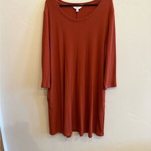 Time and Tru Long Sleeve Rust Dress